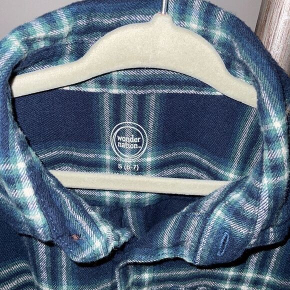 Wonder Nation Flannel Shirt Boys size small 6/7 - Picture 2 of 2